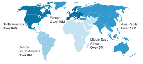 Linkedin dans le monde